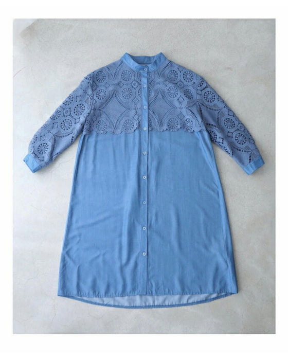 Beautiful cutwork lace long shirt