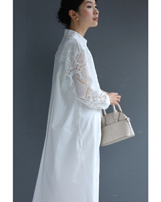 Beautiful cutwork lace long shirt