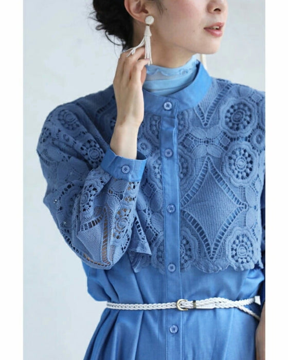 Beautiful cutwork lace long shirt