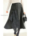 Asymmetrical midi skirt with a stylish drawstring design
