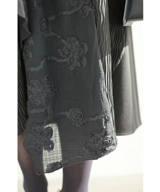 Asymmetrical midi skirt with a stylish drawstring design