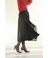 Asymmetrical midi skirt with a stylish drawstring design