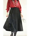 Asymmetrical midi skirt with a stylish drawstring design
