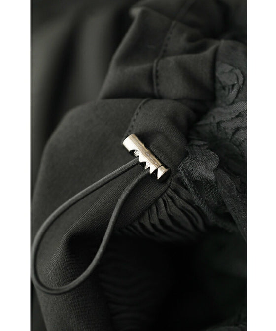 Asymmetrical midi skirt with a stylish drawstring design