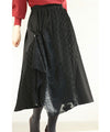 Asymmetrical midi skirt with a stylish drawstring design
