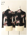 Warm and cozy with fleece lining. Elegant rose print pullover top