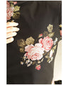 Warm and cozy with fleece lining. Elegant rose print pullover top