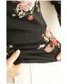 Warm and cozy with fleece lining. Elegant rose print pullover top