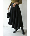 3-piece set of shoulder padded jacket, random hem skirt and corsage