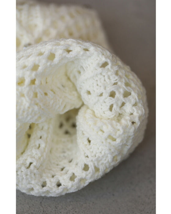 ビジューを散りばめた揺らめくダイヤ柄編みニットプルオーバートップス