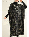 グラフィックペイント柄ニットミディアムワンピース