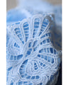 Elegant blue lace back zip pullover top