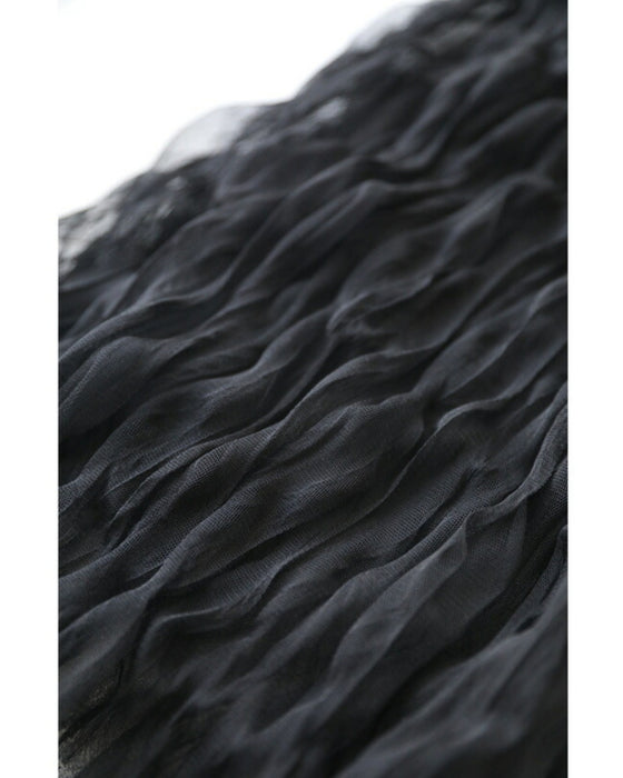 Wavy, fluttering tulle midi skirt