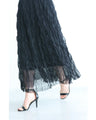 Wavy, fluttering tulle midi skirt