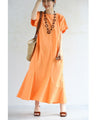 A secret A-line tuck long dress with a flared hem