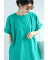A secret A-line tuck long dress with a flared hem