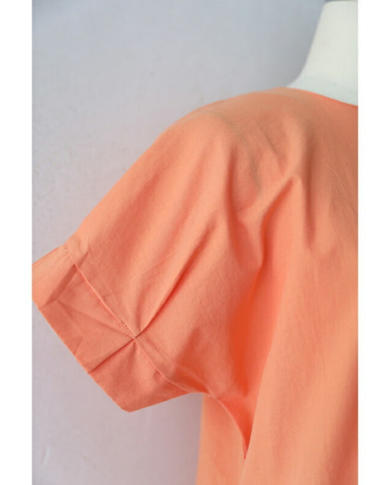 A secret A-line tuck long dress with a flared hem