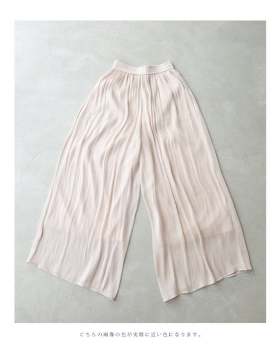 ふんわりエアリーなシャイニーワイドパンツ