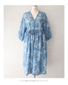 夏空グラデーションの絞り染め風カシュクールワンピース