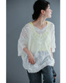 A cool dolman blouse top with embroidery and lace
