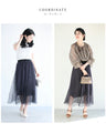 街並み浮かぶシアープリーツミディアムスカート