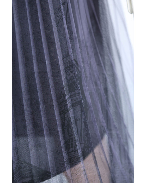 街並み浮かぶシアープリーツミディアムスカート