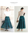 A gorgeous veiled midi skirt with a flocked pattern