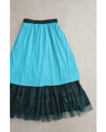 A gorgeous veiled midi skirt with a flocked pattern