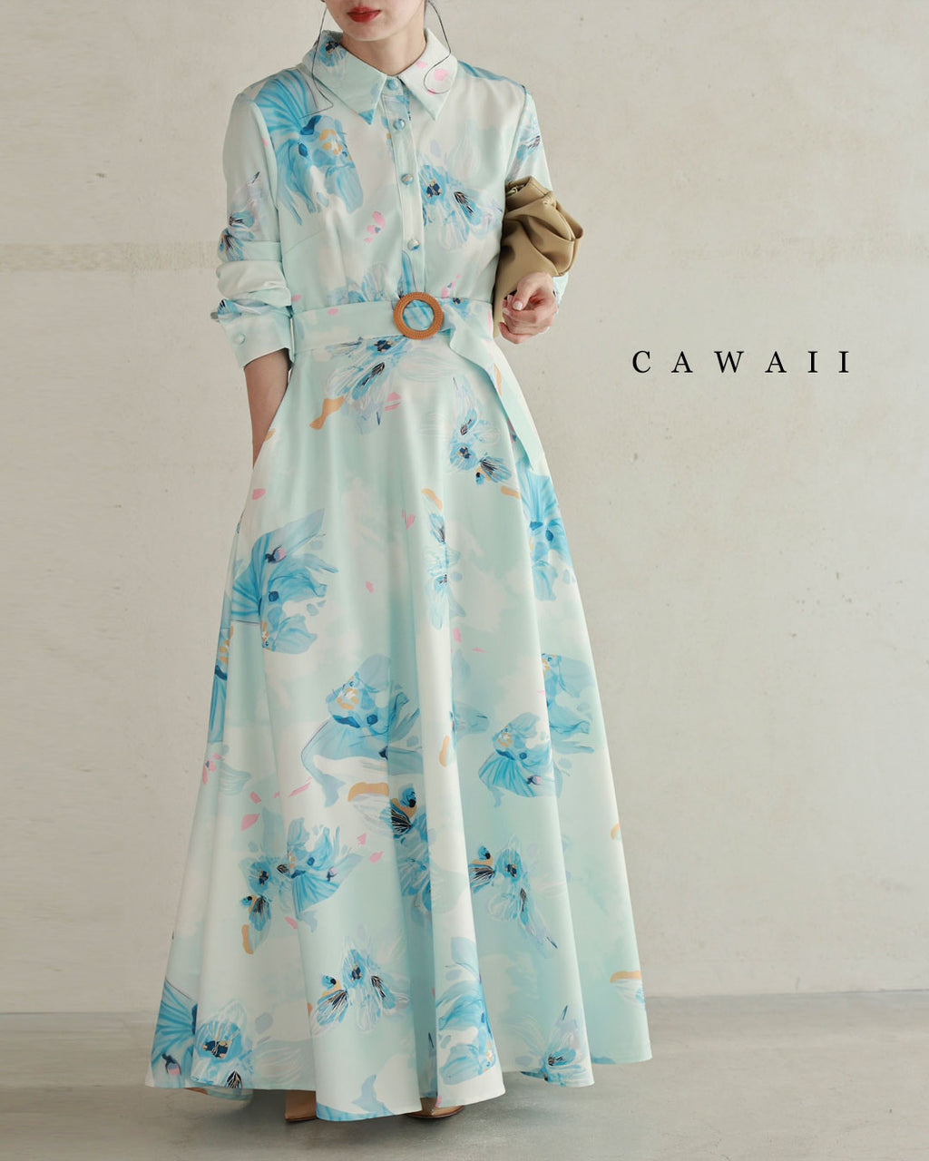ひらひら揺らめくような淡花ロングワンピース – ONE PEACE ONLINE
