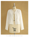 Front ribbon collarless jacket