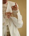 Front ribbon collarless jacket