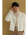 Front ribbon collarless jacket
