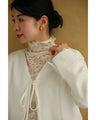 Front ribbon collarless jacket