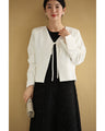 Front ribbon collarless jacket