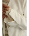 Front ribbon collarless jacket