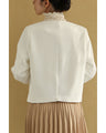 Front ribbon collarless jacket