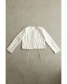 Front ribbon collarless jacket
