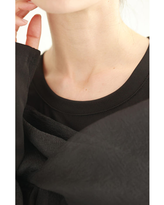 羽衣ショール風リボンカットソートップス