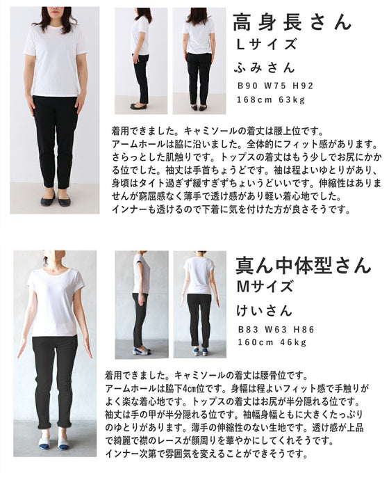 花刺繍が咲き広がるレース襟シアーブラウス(インナー付き)【set】