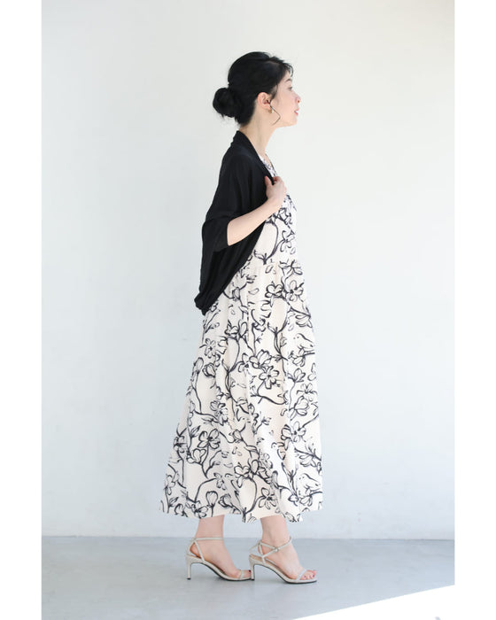 春に歌う鳥のロングワンピース（キャミソール付き）