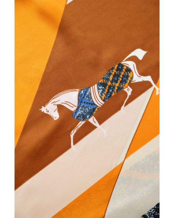 馬駆けるエレガントな艶めき大判ストール