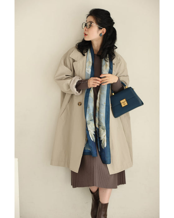 八重のクチナシ咲くエレガントな艶めき大判ストール