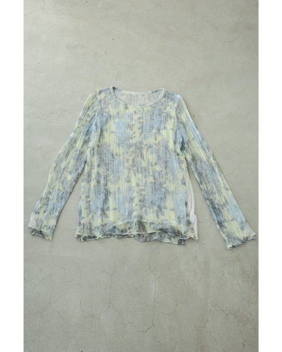 ふんわり着心地柔らかな淡花シアーニットカットソートップス