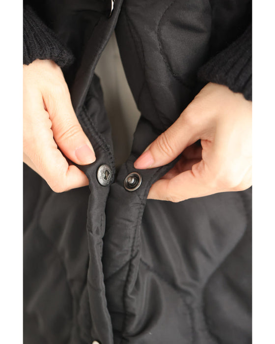 重ね着風なニットとキルトのドッキングチュニック