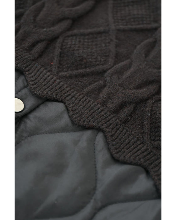 重ね着風なニットとキルトのドッキングチュニック