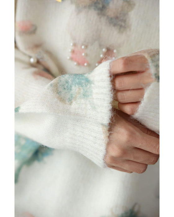 おめかしウサギのふわもちニットプルオーバートップス