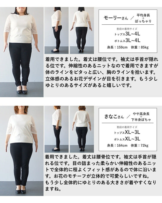 私に花が咲く。赤い立体フラワーニットプルオーバートップス