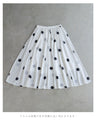 ドット柄舞うシアーミディアムスカート