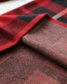 (M-L/2L/3L) (Red x Black) Checkered ribbed knit tunic top