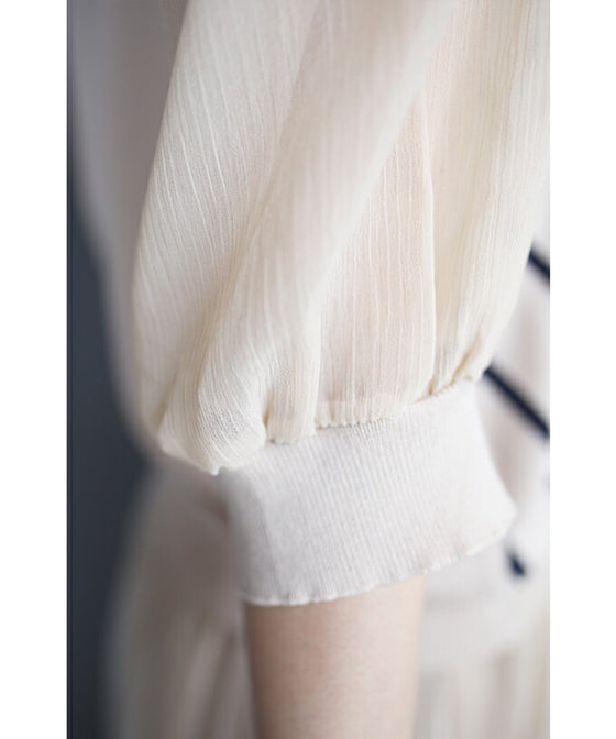 【アウトレット返品交換不可】内向きストライプで細見せ トップス